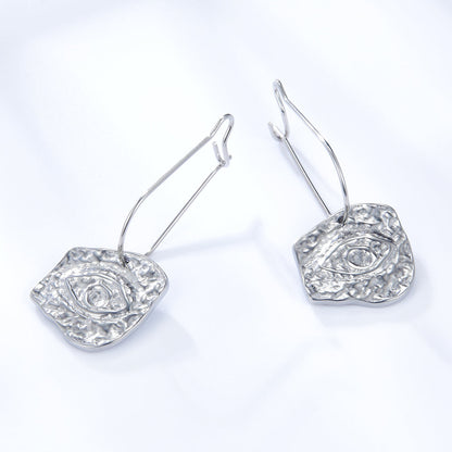 Fashion Stainless Steel Left And Right Eyes Earrings