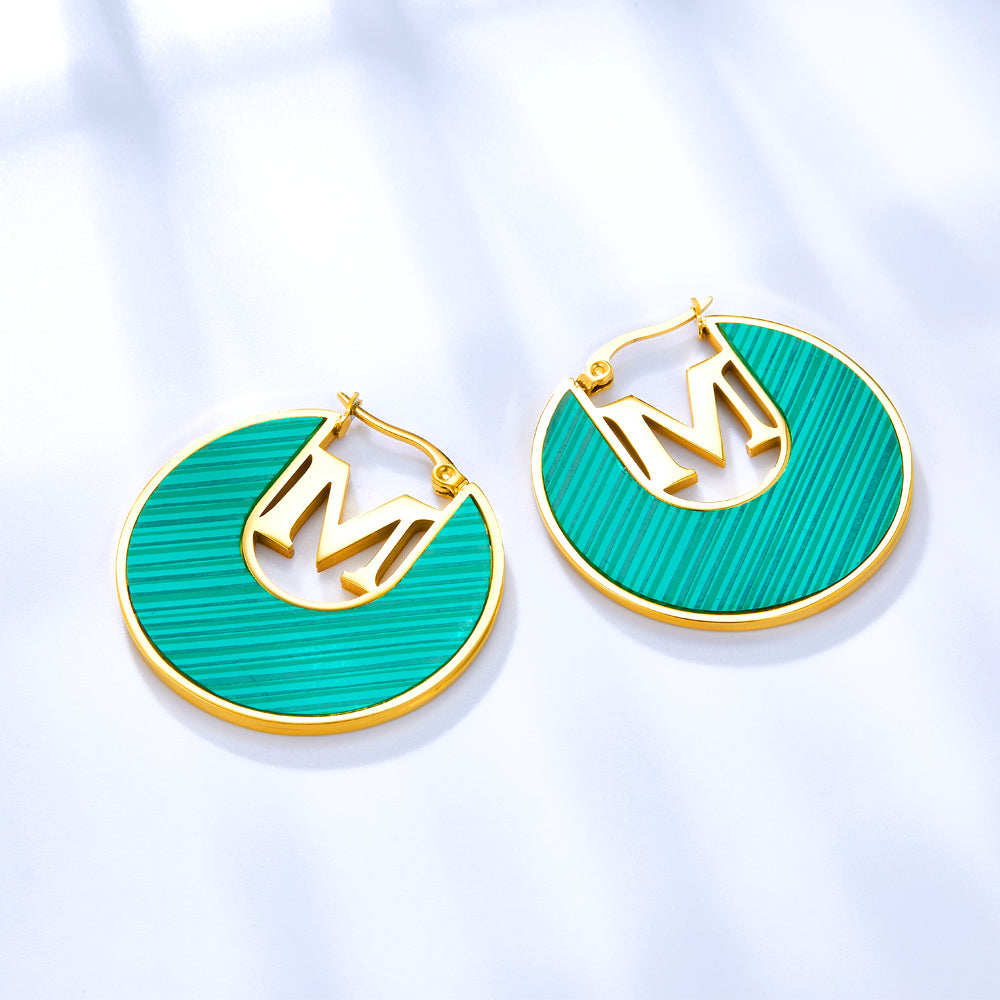 Fashion M-word Irregular Green Drop Oil Enamel Girls Jewelry Earrings