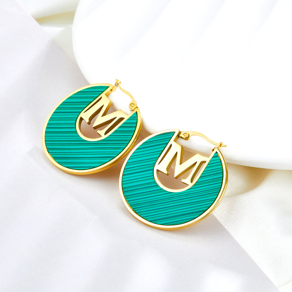 Fashion M-word Irregular Green Drop Oil Enamel Girls Jewelry Earrings