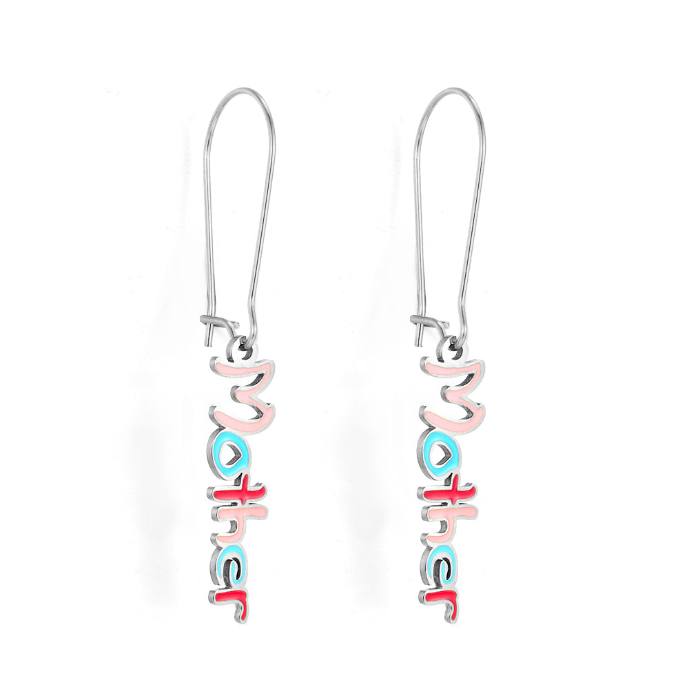 Fashion Letter Mother Mixed Color Earrings