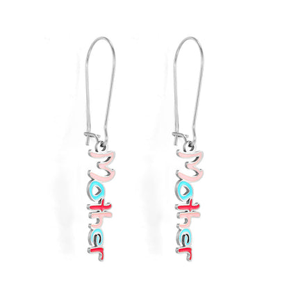 Fashion Letter Mother Mixed Color Earrings