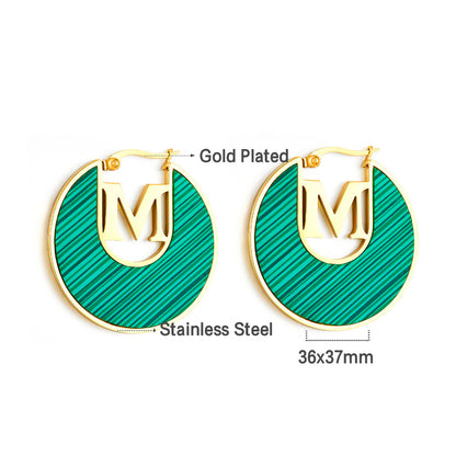 Fashion M-word Irregular Green Drop Oil Enamel Girls Jewelry Earrings