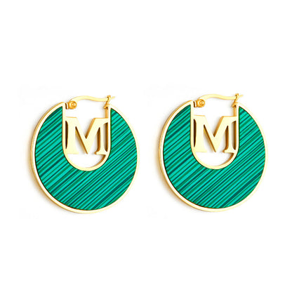 Fashion M-word Irregular Green Drop Oil Enamel Girls Jewelry Earrings