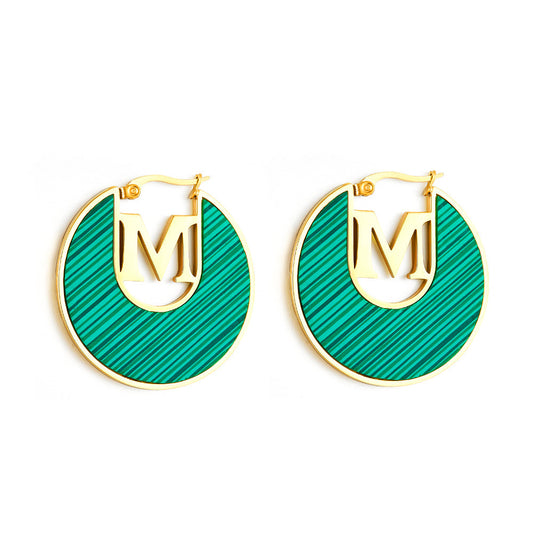 Fashion M-word Irregular Green Drop Oil Enamel Girls Jewelry Earrings