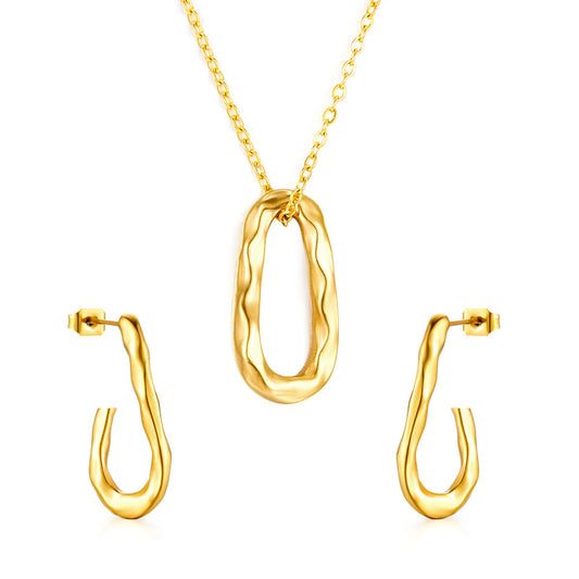 Fashion Oval Hollow Special-shaped Jewelry Set