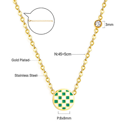 Round Mixed Color Accessories Enamel Girls Kids Jewelry With Diamond Necklace