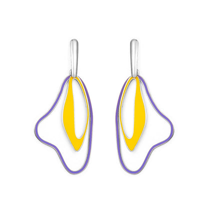 Fashion Odd Shape Size Circle Mixed Color Earrings