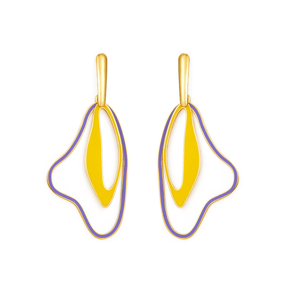 Fashion Odd Shape Size Circle Mixed Color Earrings