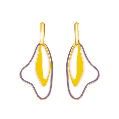 Fashion Odd Shape Size Circle Mixed Color Earrings