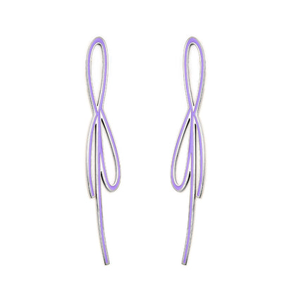 Fashion Odd-Shaped Bow Purple Earrings
