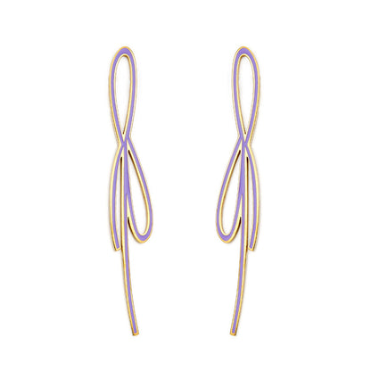 Fashion Odd-Shaped Bow Purple Earrings