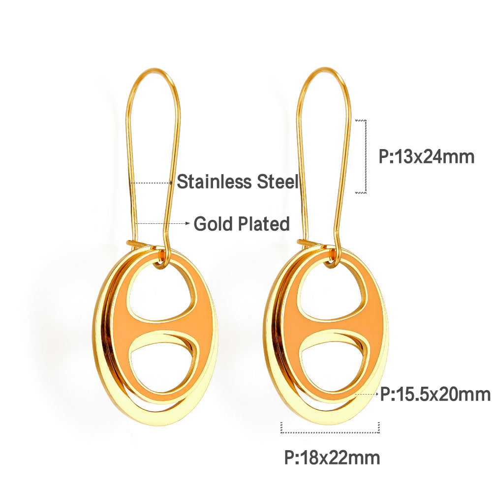 Fashion Enamel Girls Kids Jewelry Size Pig Nose With Brown Earrings