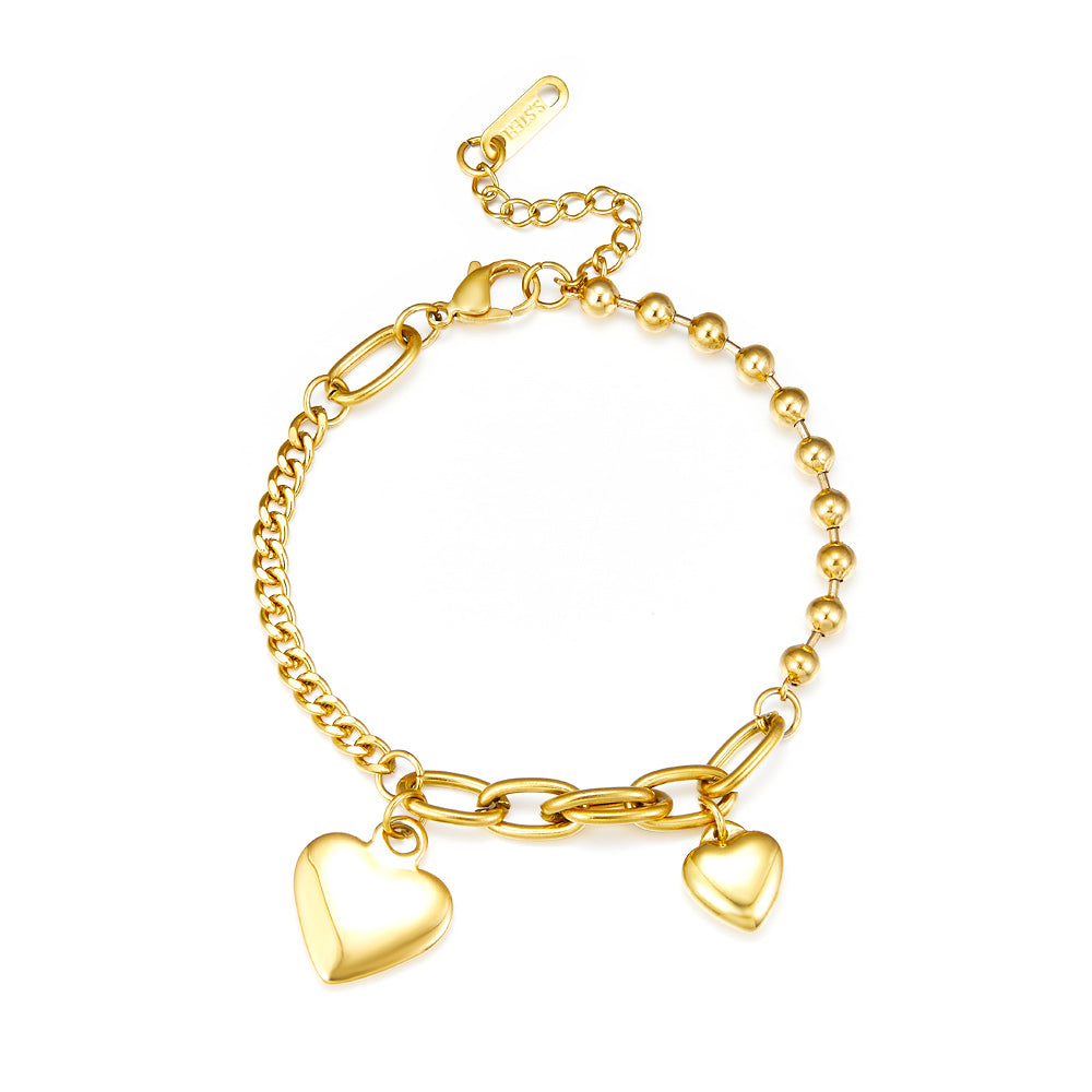 Stainless Steel Size Heart-shaped Accessories Bracelet