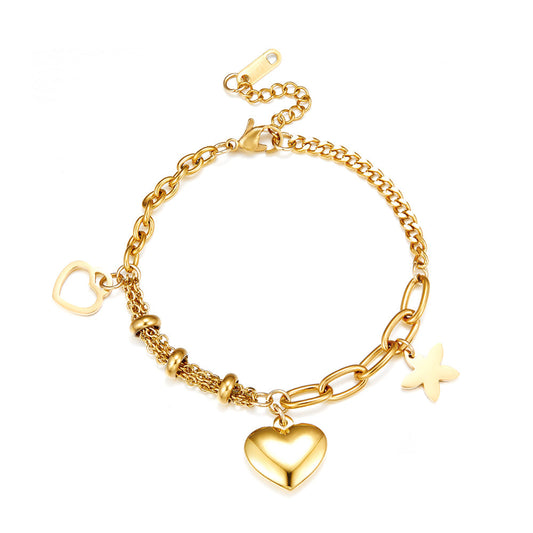 Heart Shape + Heart Shaped Hollow + Star Accessories Bracelet