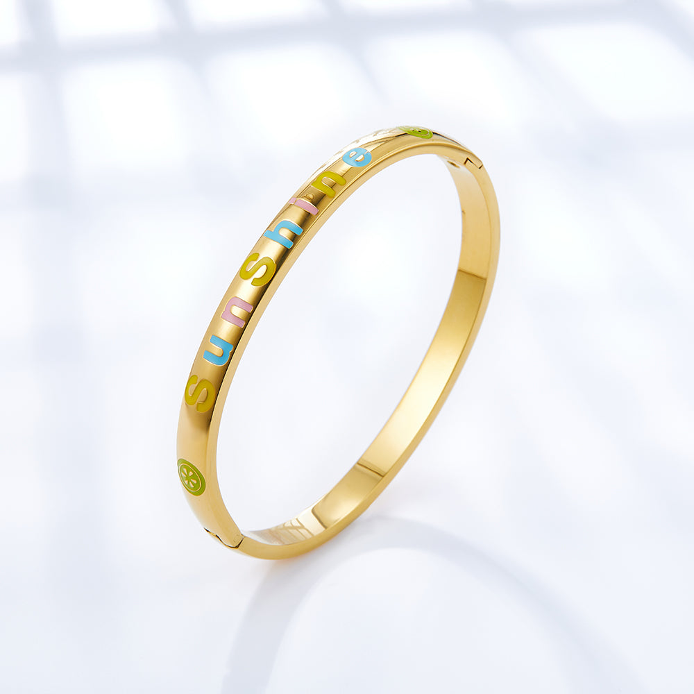 Fashion Jewelry Mixed Color Letter Hard Bracelet