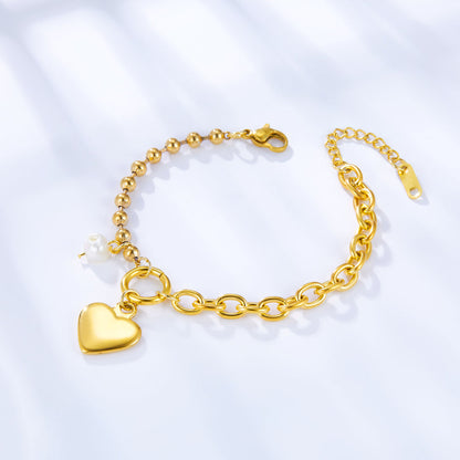 Heart-shaped Accessories with Special-shaped White Pearl Bracelet