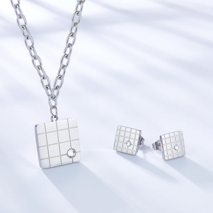 Fashion Square Mesh With Diamond Jewelry Set