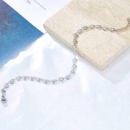 Stainless Steel 23 Heart-shapeds Anklet