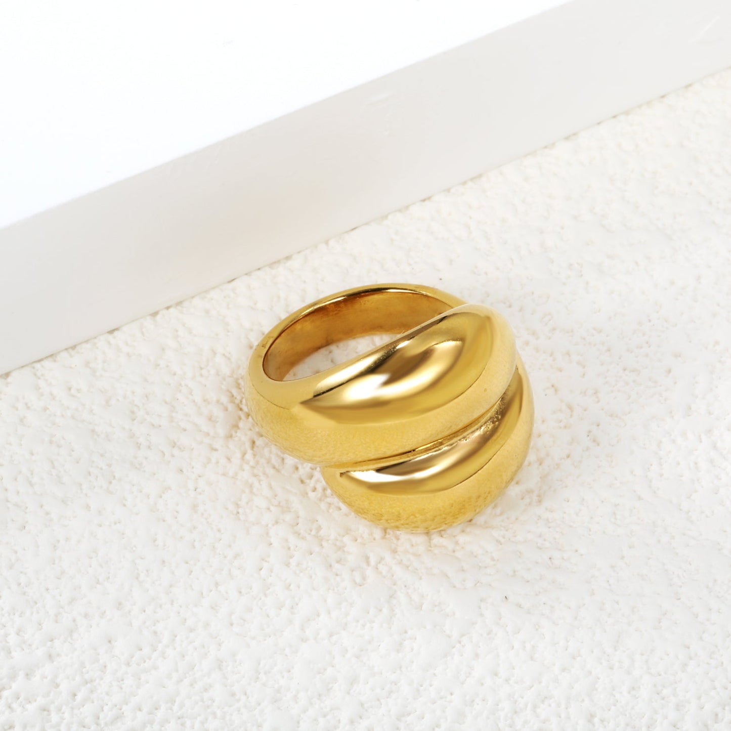 Wholesale 18k gold stainless steel exaggerated ring light luxury stainless steel rings wholesale ring