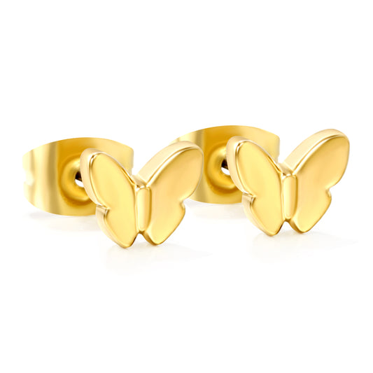 Stainless Steel butterfly shape Gold Stud Earring: Stylish Wholesale Jewelry for Elegant Adornment