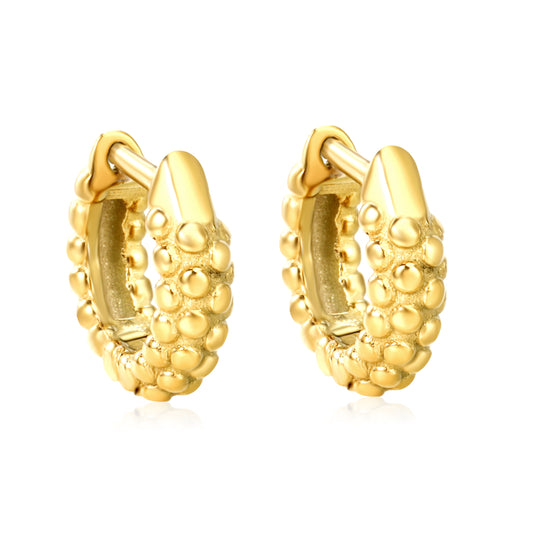Stainless Steel 3.8*17.1mm PVD 18k gold Hoop Earring Jewelry Wholesale Trend