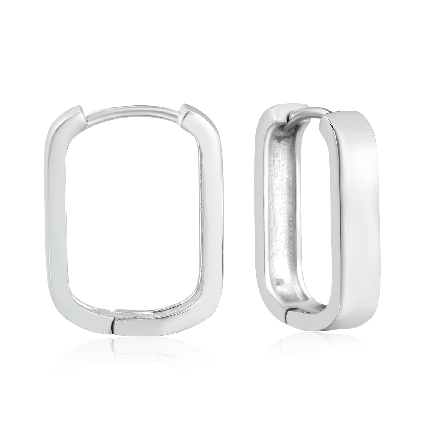 16.3*21.5mm Steel U-shaped Hoop Earrings Hypoallergenic