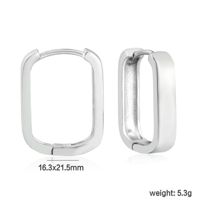 16.3*21.5mm Steel U-shaped Hoop Earrings Hypoallergenic