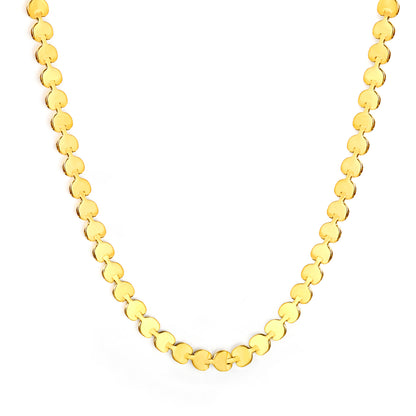 3.6*2.7mm 18k Gold Plated Stainless Steel Choker Simple Fish Bone 42+5cm Chain Necklace for Women Fashion Jewelry