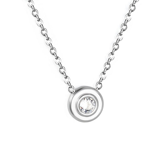 42+5cm Stainless Steel Necklace Gemstone Women Chain Pendant Gemstone Custom