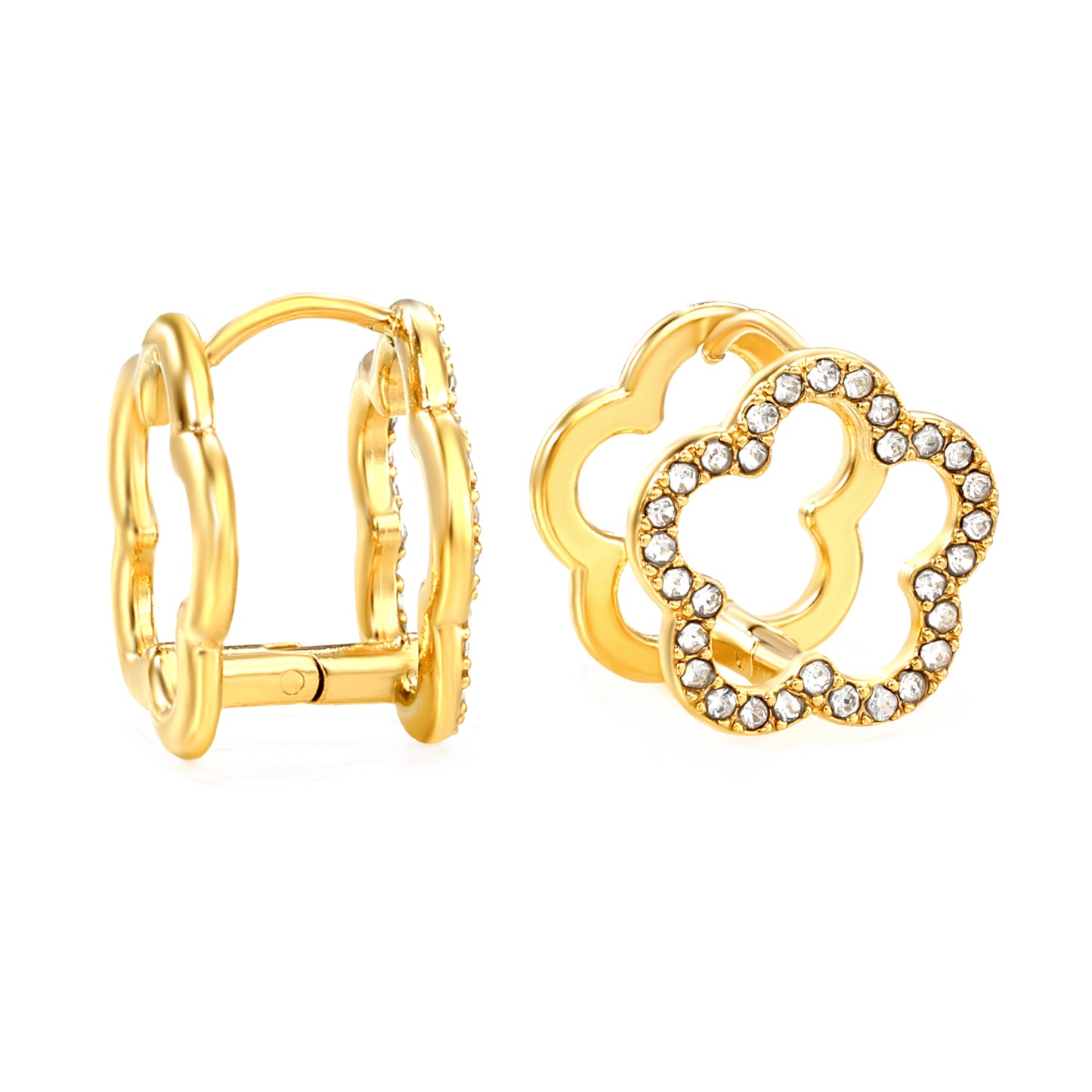 14.8*14.5mm18K Gold Hollow Earring for Women Stainless Steel Tarnish Free Waterproof Jewellery