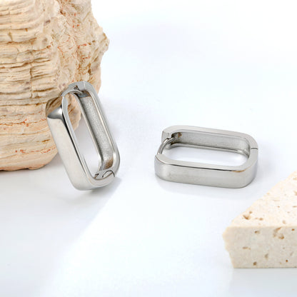 16.3*21.5mm Steel U-shaped Hoop Earrings Hypoallergenic