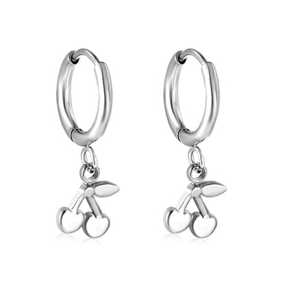 1.6x11mm circle with cherry stud earrings