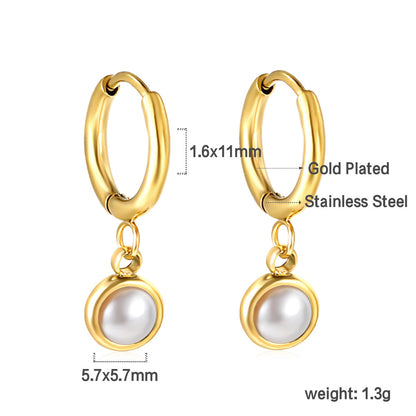 1.6x11mm circle and semi-circle stud earrings
