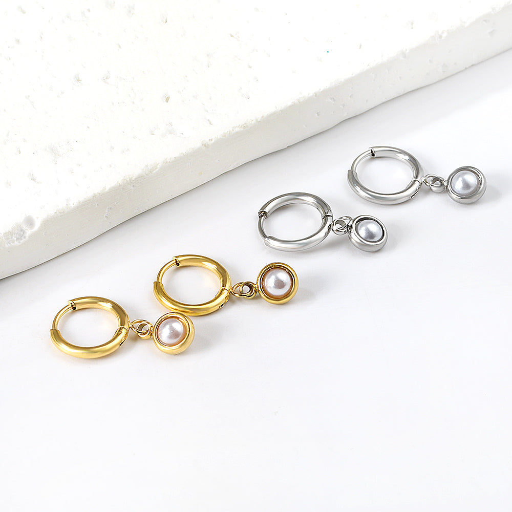 1.6x11mm circle and semi-circle stud earrings
