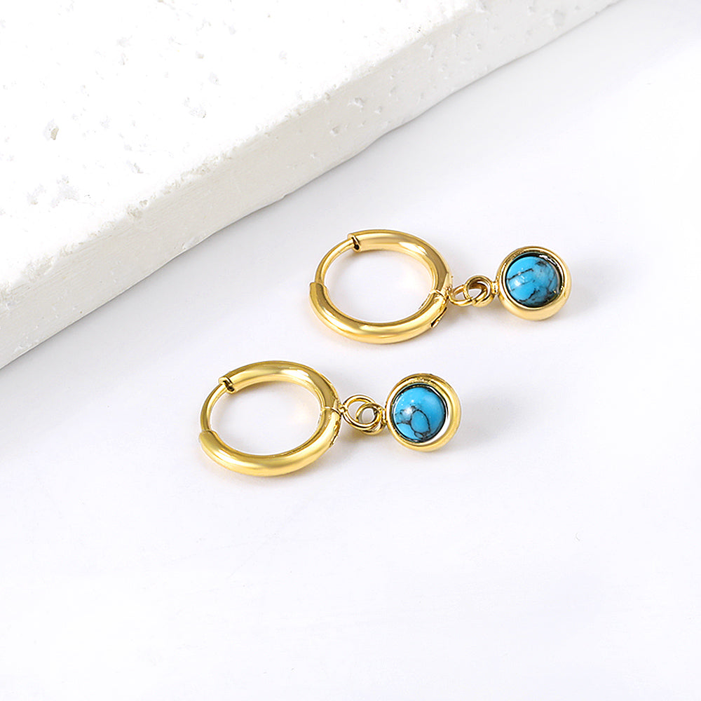 1.6x11mm circle and semi-circle stud earrings