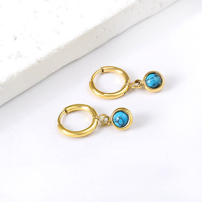 1.6x11mm circle and semi-circle stud earrings