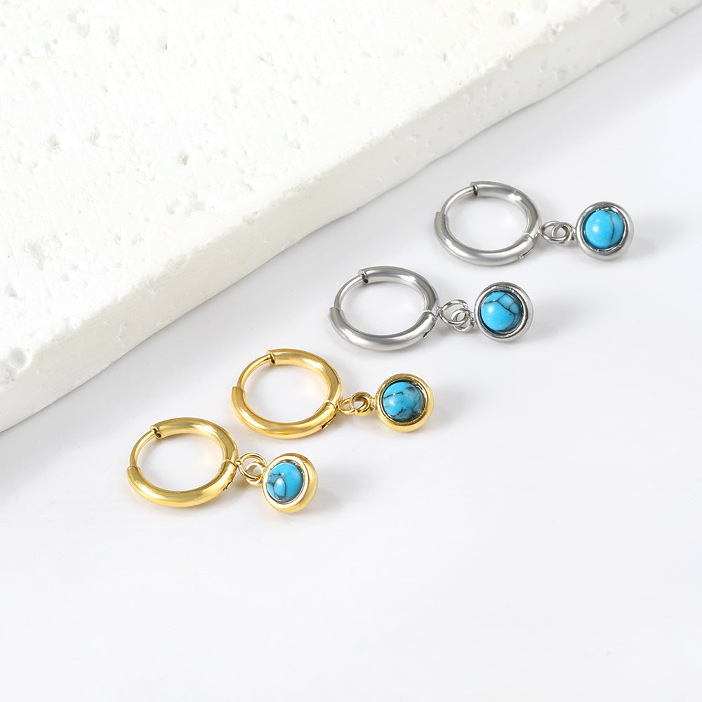 1.6x11mm circle and semi-circle stud earrings