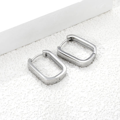 16.3*21.5mm Steel U-shaped Hoop Earrings Hypoallergenic