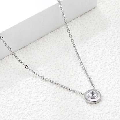 42+5cm Stainless Steel Necklace Gemstone Women Chain Pendant Gemstone Custom