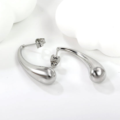 Long Teardrop Earrings 8*30mm Steel & Gold Color