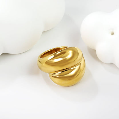 Wholesale 18k gold stainless steel exaggerated ring light luxury stainless steel rings wholesale ring