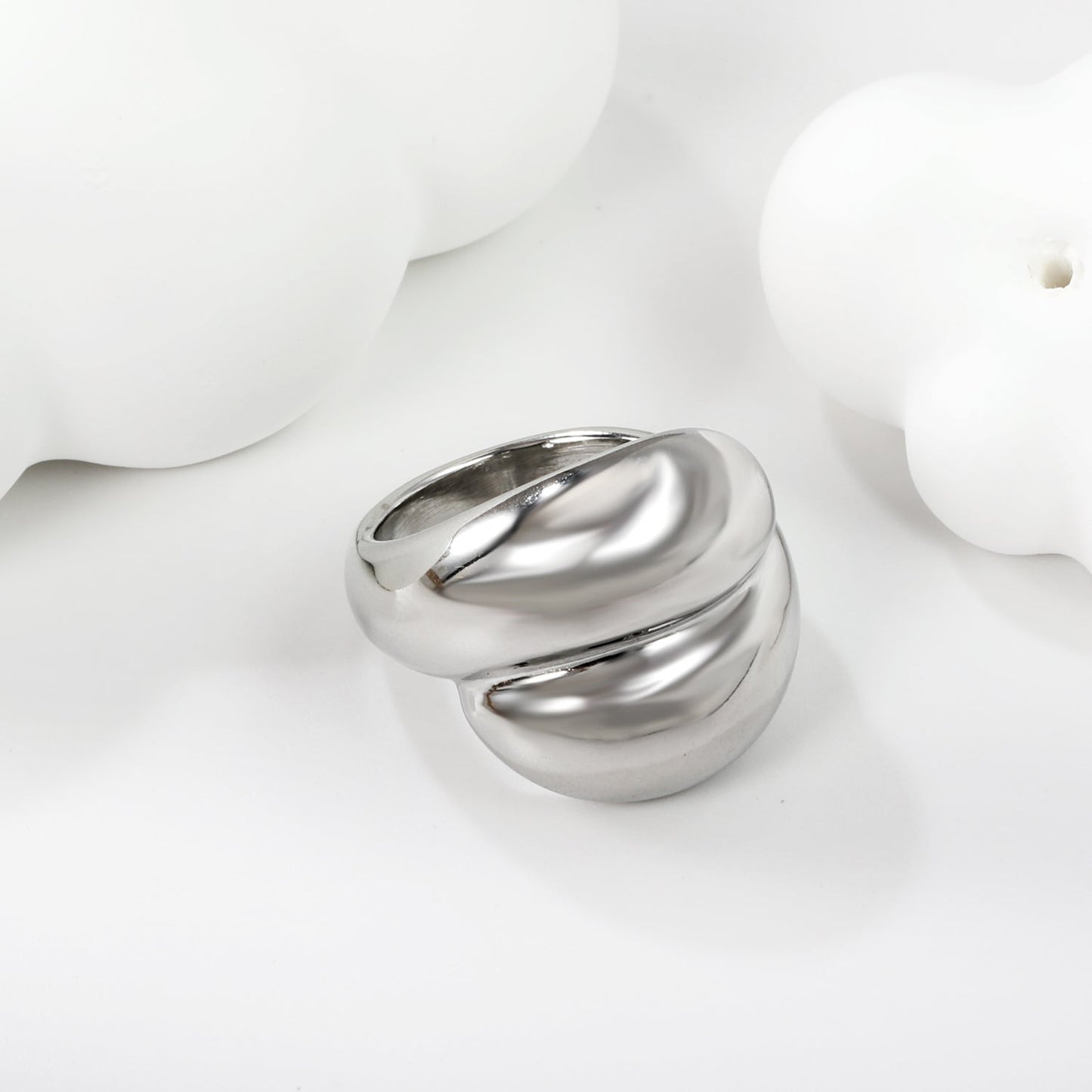 Wholesale 18k gold stainless steel exaggerated ring light luxury stainless steel rings wholesale ring