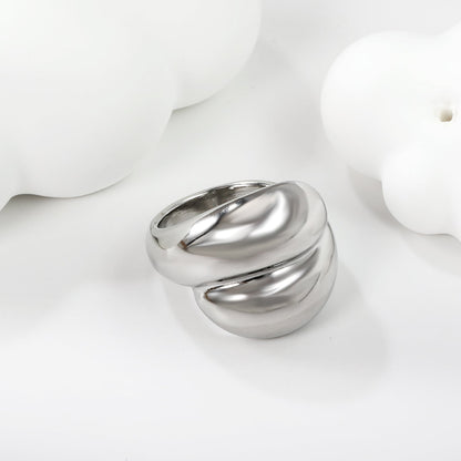 Wholesale 18k gold stainless steel exaggerated ring light luxury stainless steel rings wholesale ring