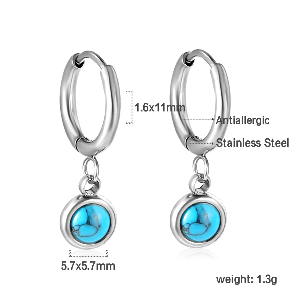 1.6x11mm circle and semi-circle stud earrings