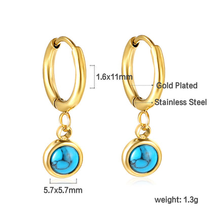 1.6x11mm circle and semi-circle stud earrings