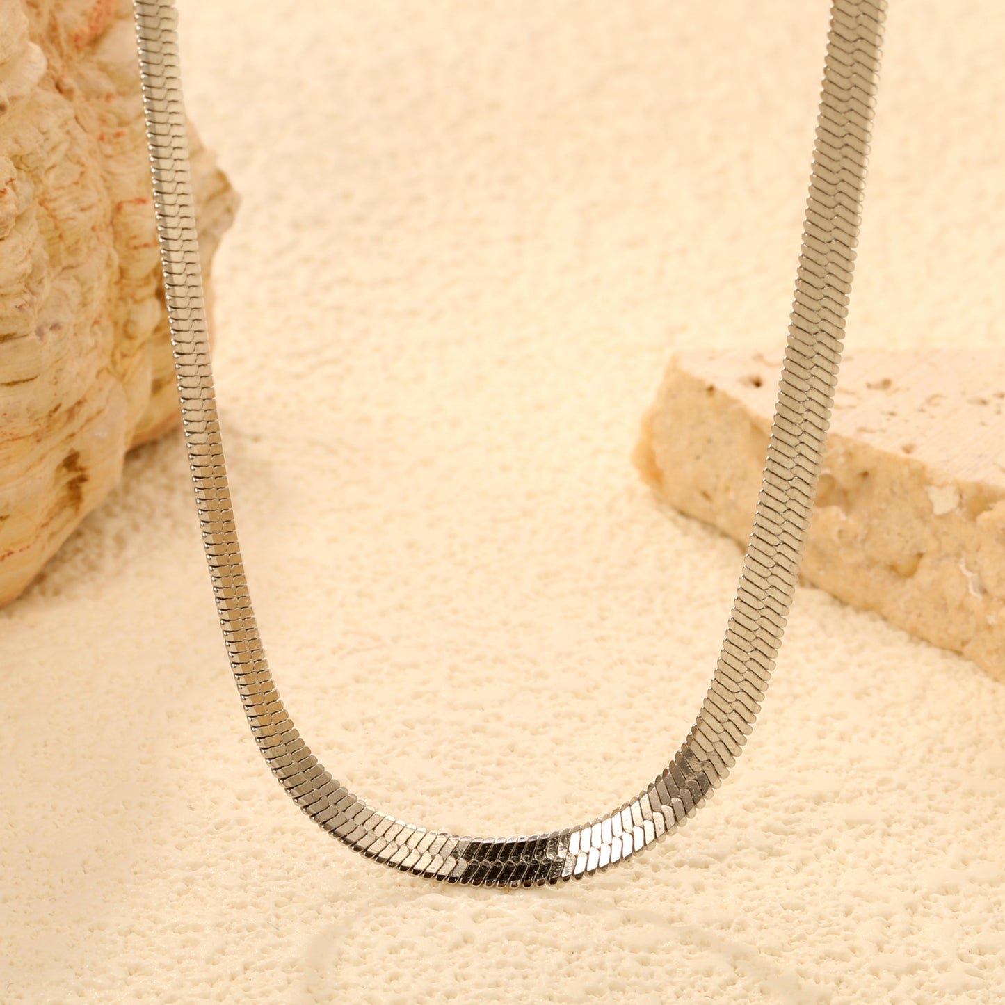 3.2mm Stainless Steel Necklace Snake 42+5cm Chain Wholesale Men Women Couple Jewelry Blade Chain