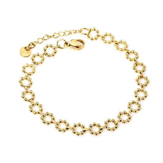 7.2mm seven beads wreath accessory bracelet 17+3+6mm round tail plate Gold color