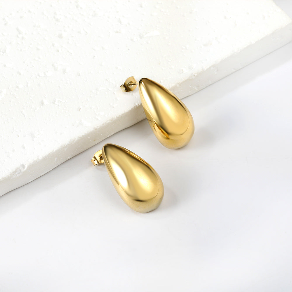 Water drop oval earrings
