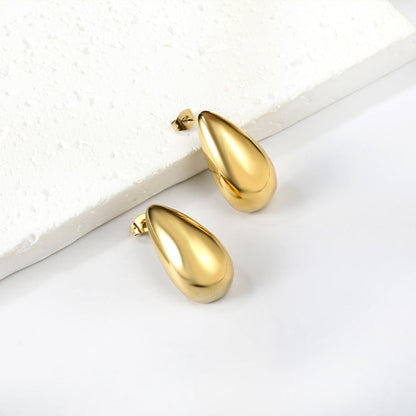 Water drop oval earrings