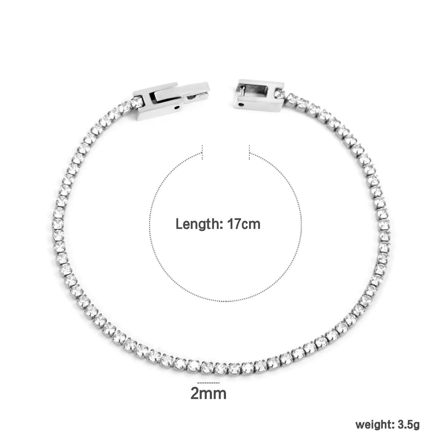 ✨ 18K Gold Plated Rainbow Zircon 17+3cm/20cm Bracelet Wholesale (MOQ 12+) | Stainless Steel Hypoallergenic 🌍 | Dainty Chain & Charm Bracelets